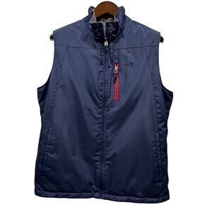 IZOD‎ Men Reversible Vest Navy Blue & Gray Fleece Outerwear Sz M Business Golf
